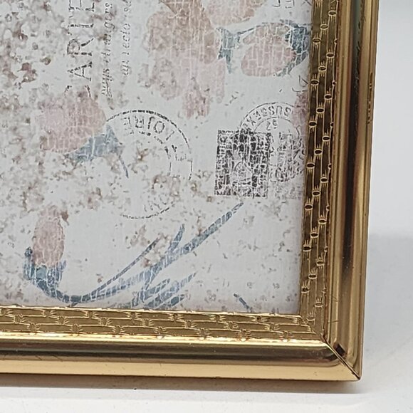 Vintage Gold Tone Brass Ornate Picture Frame Lattice Boarder 5-1/8x7-1/8 - Picture 5 of 11